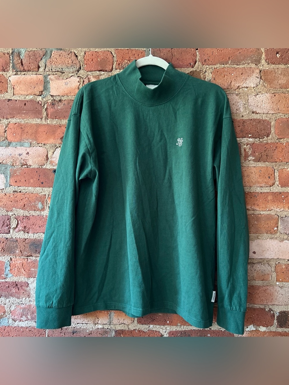 Highsnobiety thick green mock neck long sleeve shirt streetwear